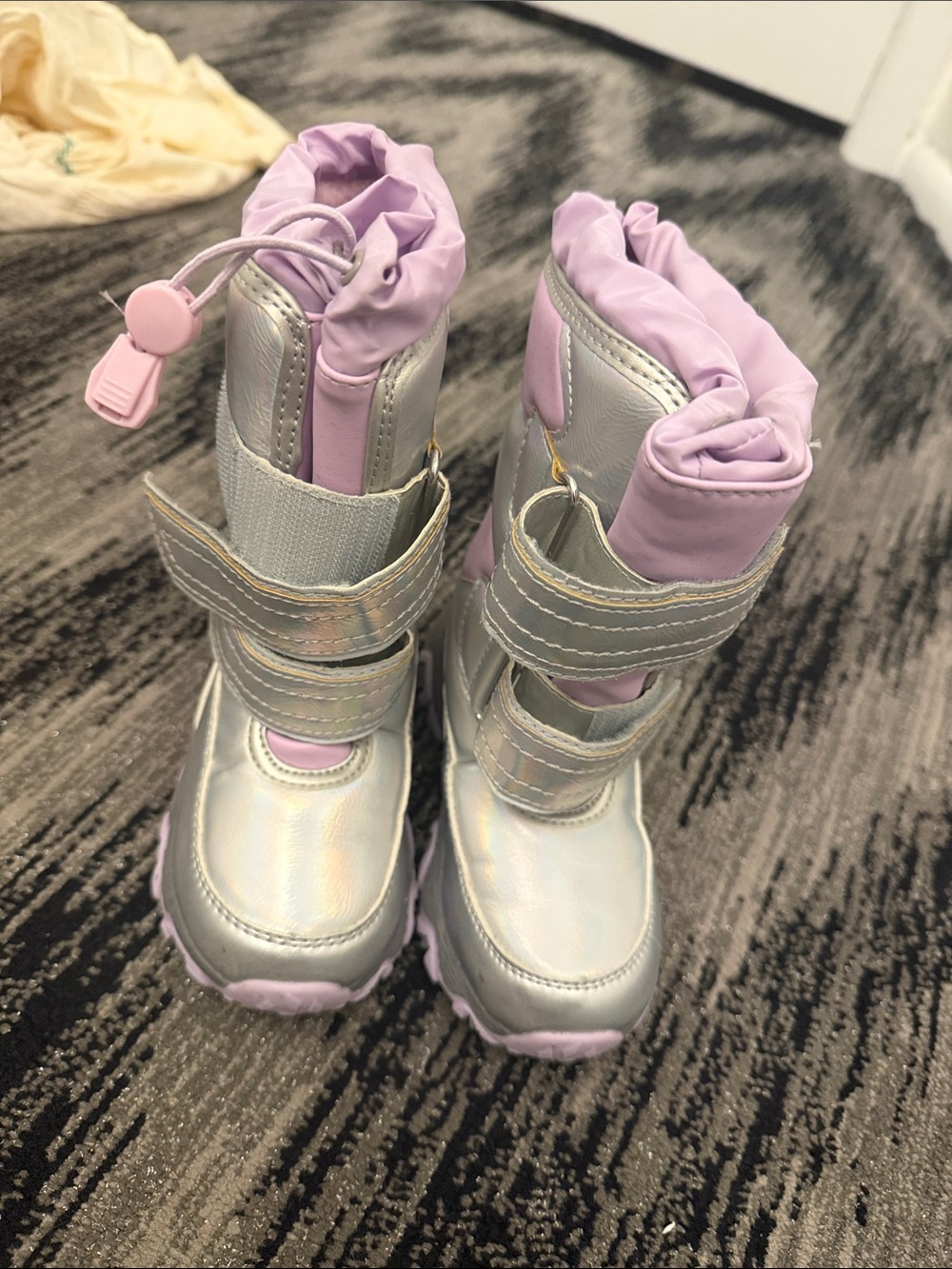 Lands' End Kids Iridescent Silver and Lilac Winter Boots